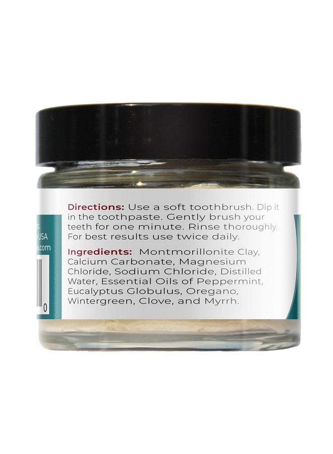 Iva Doria Fluoride Free Natural Toothpaste Peppermint (3 Oz Glass Jar) Refreshes Mouth Freshens Breath Keeps Teeth And Gum Healthy