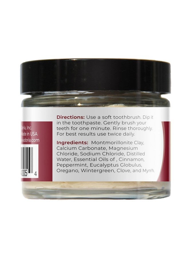 Iva Doria Fluoride Free Natural Mineralizing Toothpaste Cinnamon (3 Oz Glass Jar)
