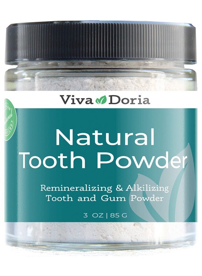 Iva Doria Natural Tooth Powder ; Remineralizing Teeth Whitening Powder ; Toothpaste Power ; Breath Freshener ; Refreshing Mint Flavor ; 3 Oz Glass Jar
