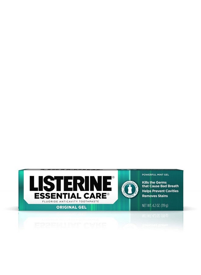 Isterine Essential Care Original Gel Fluoride Toothpaste Prevents Bad Breath And Cavities Powerful Mint Flavor For Fresh Oral Care 4.2 Oz