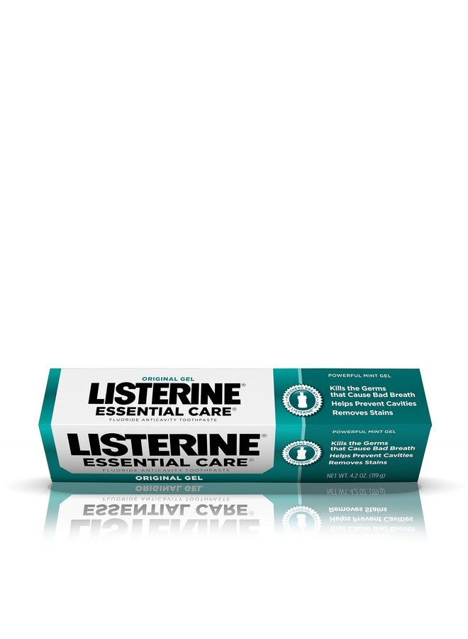 Isterine Essential Care Original Gel Fluoride Toothpaste Prevents Bad Breath And Cavities Powerful Mint Flavor For Fresh Oral Care 4.2 Oz