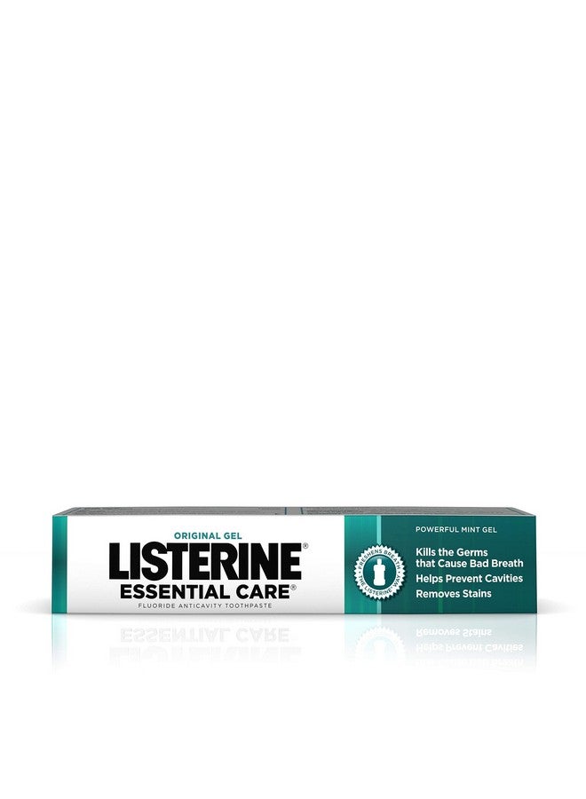 Isterine Essential Care Original Gel Fluoride Toothpaste Prevents Bad Breath And Cavities Powerful Mint Flavor For Fresh Oral Care 4.2 Oz