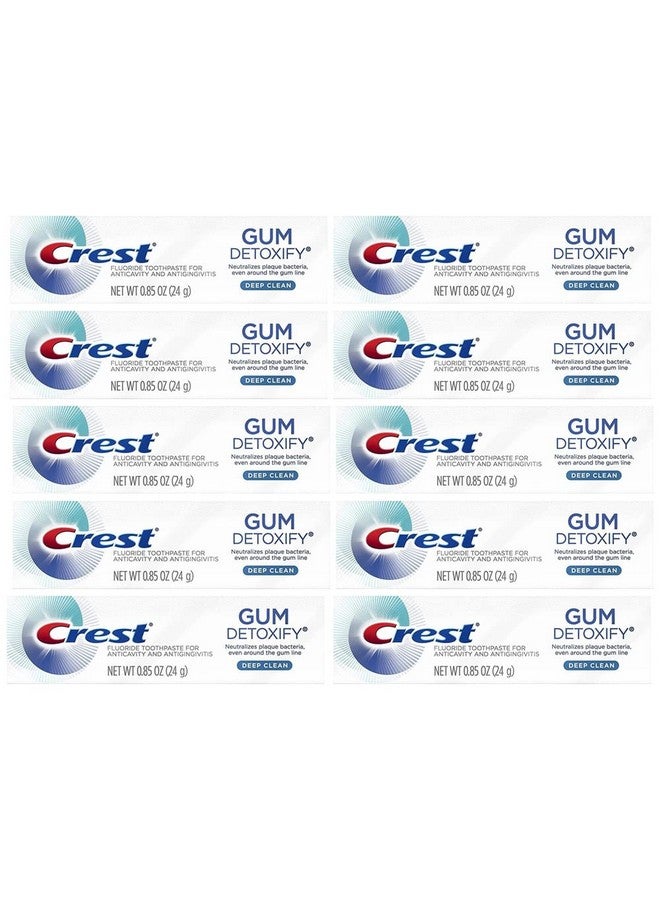 Rest Gum Detoxify Toothpaste Deep Clean Travel Size 0.85 Oz (24G) Pack Of 10