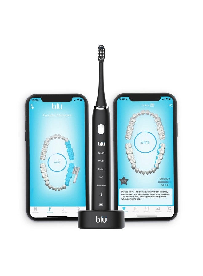 Lu Smart Electric Toothbrush Sonic Power Toothbrush With Interactive Live Tracking App For Adults (Black)