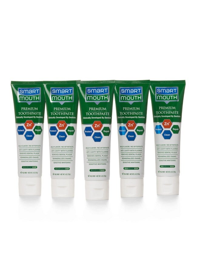Smart Mouth Whitening Toothpaste With Fluoride Clean Mint 6 Oz(Pack Of 5)