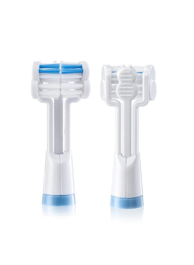 Riple Bristle Sonic Go Travel Toothbrush + Blue Brush Head Replacements 2Pk ; 3Sided Toothbrush