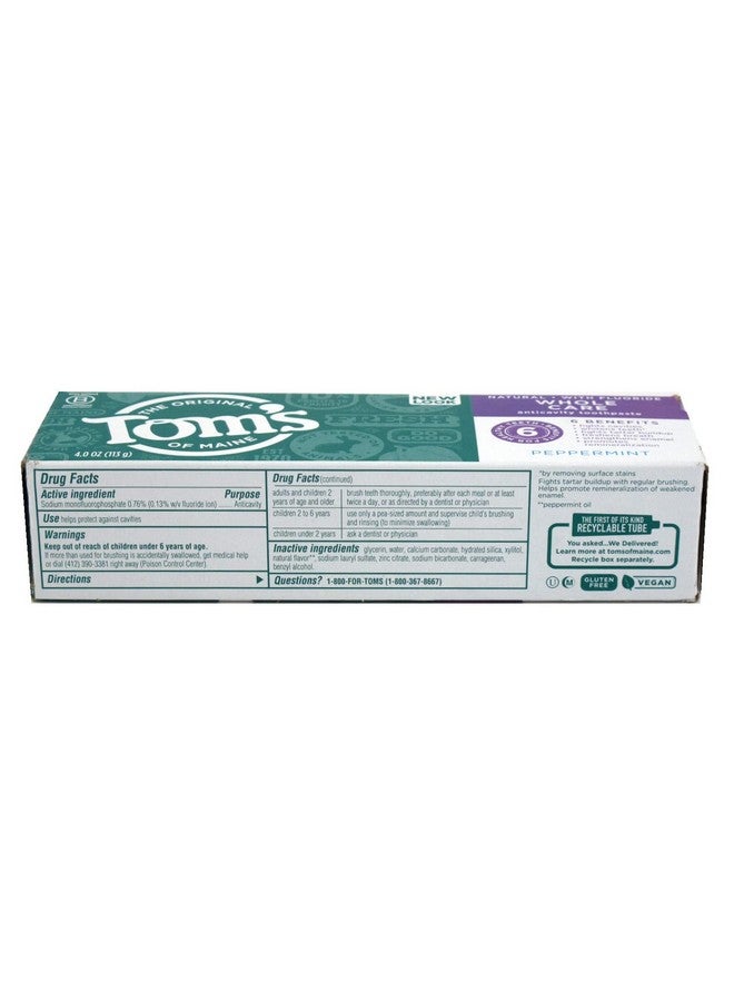 Om'S Of Maine Whole Care Fluoride Gel Peppermint 4 Ounce (Pack Of 6)