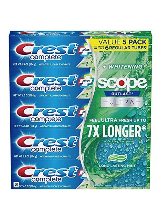 Rest Complete Whitening + Scope Toothpaste 6.5 Ounce (5 Pack)