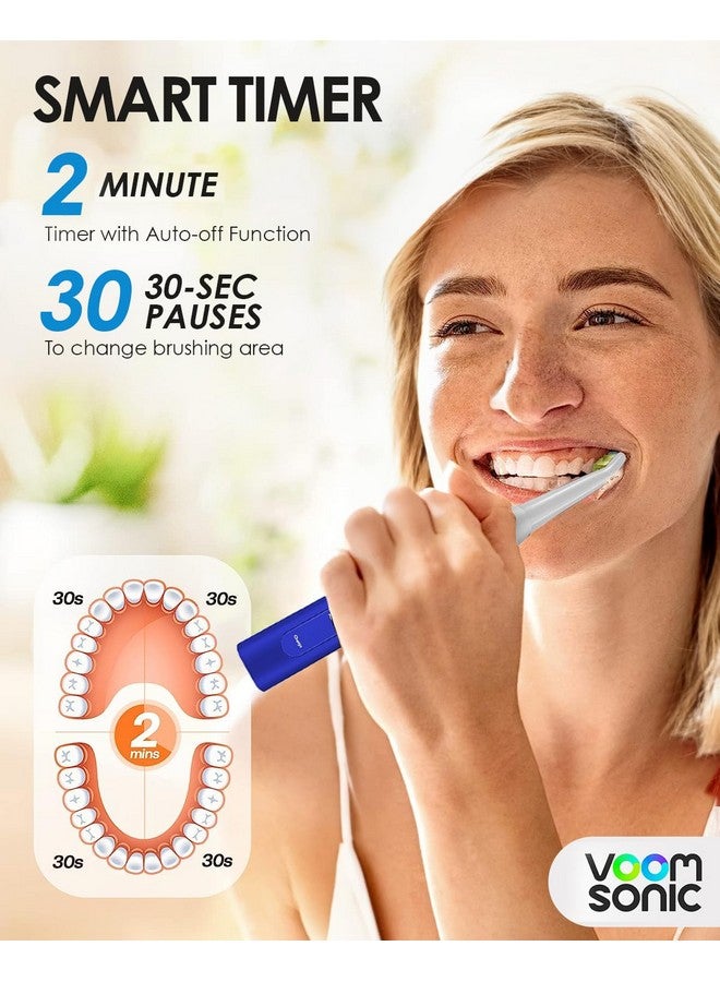 Oom Sonic Pro 5 Series Rechargeable Electronic Toothbrush Dentist Recommended Advanced Oral Care 2 Minute Timer With Quadrant Pacing 5 Adjustable Speeds Soft Dupont Nylon Bristles Blue