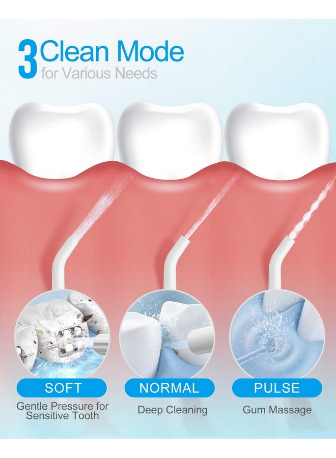 Cordless Water Flosser Teeth Cleaner Nicefeel 300Ml 2 Tip Cases Portable And Usb Rechargeable Oral Irrigator For Travel Ipx7 Waterproof 3Mode Water Flossing With 4 Jet Tips For Home