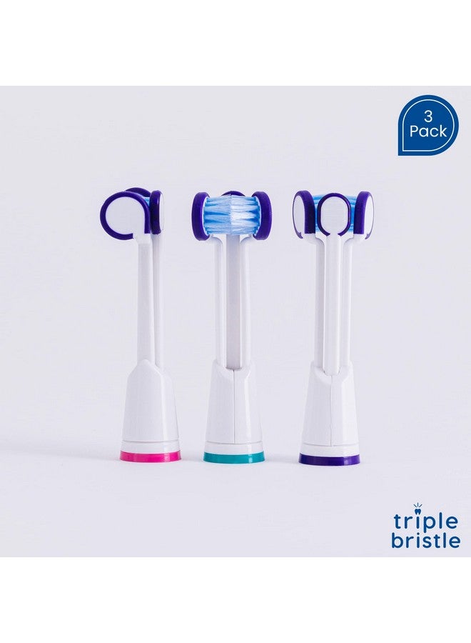 Compatible With Philips Sonicare® Only Three Headed Replacement Toothbrush Heads Fits Only Sonicare Models: Diamondclean Flexcare+ Healthywhite+ 2 Series Plaque Control (Soft Bristles 3 Pack)