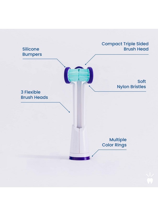 Compatible With Philips Sonicare® Only Three Headed Replacement Toothbrush Heads Fits Only Sonicare Models: Diamondclean Flexcare+ Healthywhite+ 2 Series Plaque Control (Soft Bristles 3 Pack)