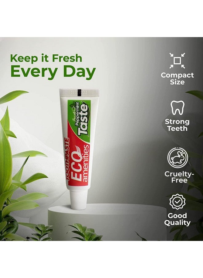 Co Amenities Travel Size Bulk Toothpaste Extra Small 0.2Oz (Value Pack 100 Tubes) Peppermint Toothpaste Travelsized Guests Toothpaste Fresh Scent Hotel Toiletries