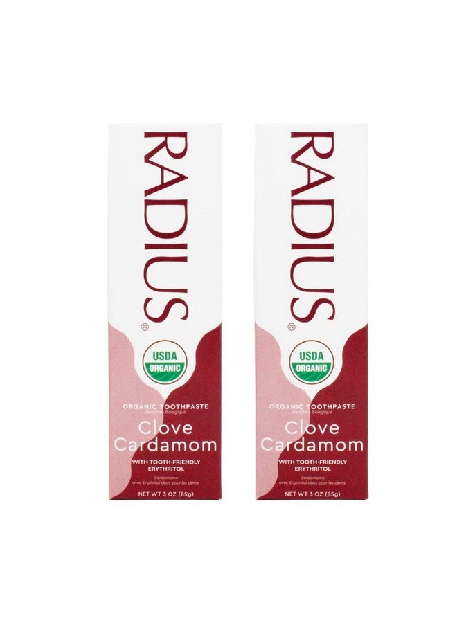 Adius Usda Organic Toothpaste 3Oz Non Toxic Chemicalfree Glutenfree Designed To Improve Gum Health & Prevent Cavity Clove Cardamom Pack Of 2
