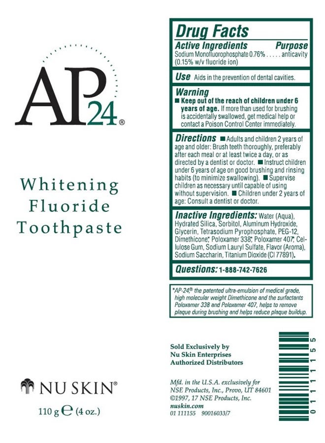U Skin Ap 24 Whitening Fluoride Toothpaste