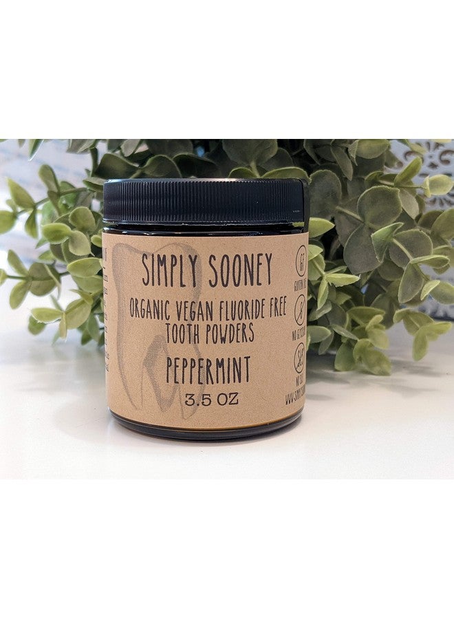 Organic Vegan Fluoride Free Remineralizing Tooth Powder Peppermint Formula 6 Month Supply Glass Jar No Plastic In Mailing