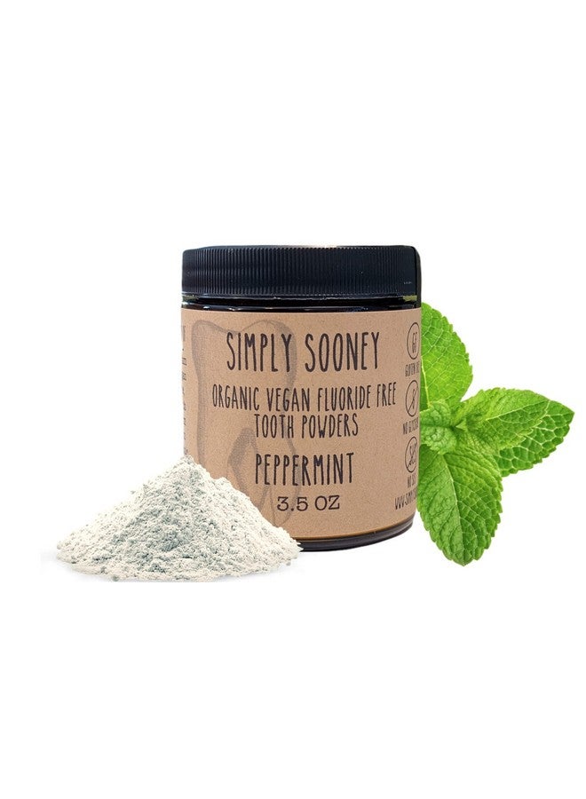 Organic Vegan Fluoride Free Remineralizing Tooth Powder Peppermint Formula 6 Month Supply Glass Jar No Plastic In Mailing