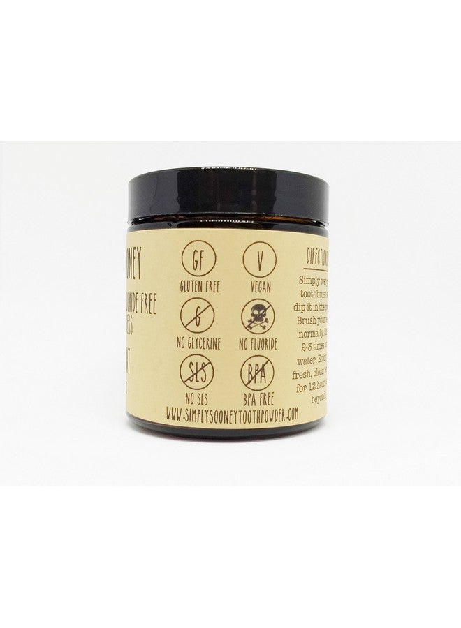 Organic Vegan Fluoride Free Remineralizing Tooth Powder Peppermint Formula 6 Month Supply Glass Jar No Plastic In Mailing