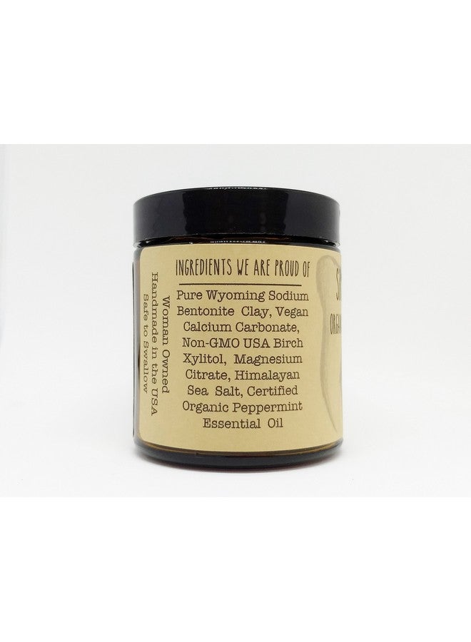 Organic Vegan Fluoride Free Remineralizing Tooth Powder Peppermint Formula 6 Month Supply Glass Jar No Plastic In Mailing