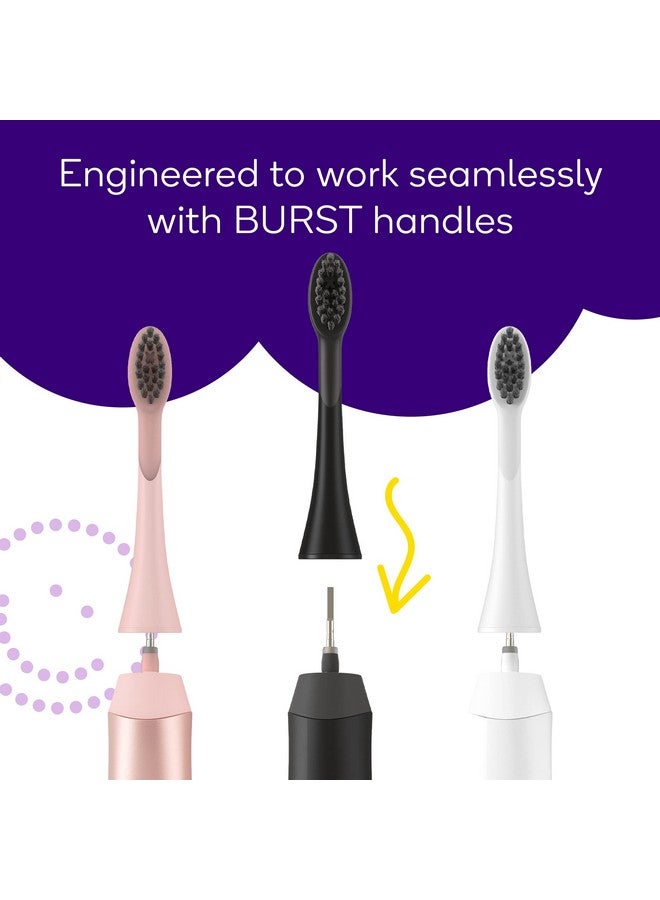 Burst Toothbrush Heads Genuine Burst Electric Toothbrush Replacement Heads For Burst Sonic Toothbrush Ultra Soft Bristles For Deep Clean Stain & Plaque Removal 3Pack White