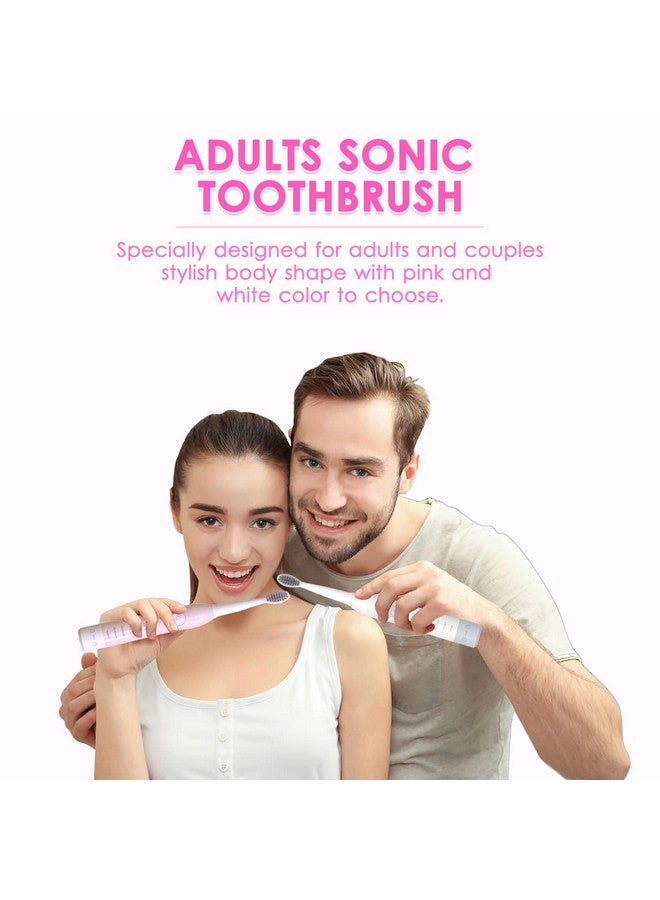 Sonic Electric Toothbrush For Man And Women Rechargeable Smart Toothbrush For Teenagers Couples Toothbrush For Lovers With 30S Reminder 2 Mins Timer 6 Modes 6 Brush Heads 40000Vpm With Holder