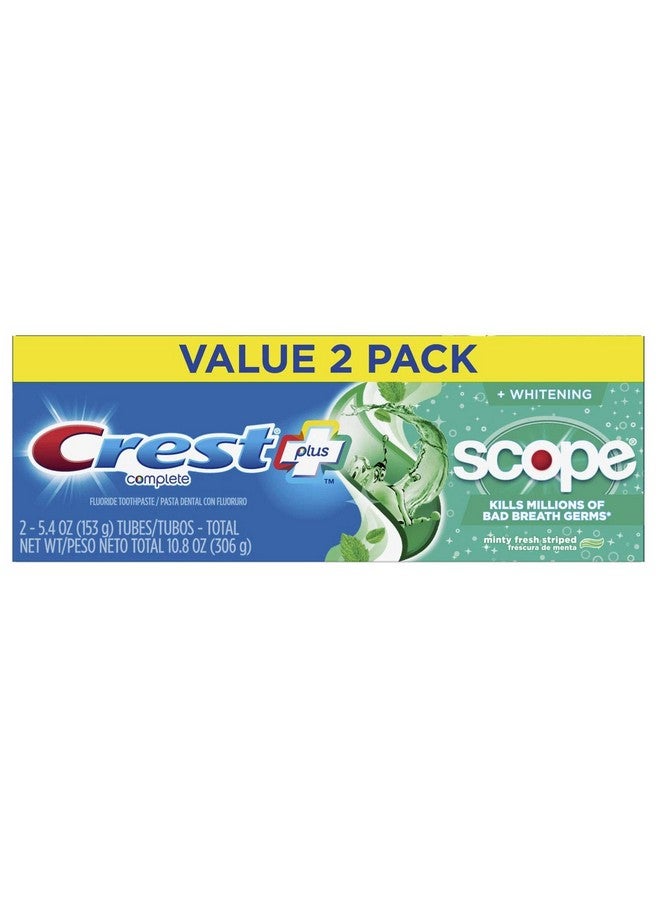 Rest + Scope Complete Whitening Toothpaste Minty Fresh 5.4 Oz (153 G) Pack Of 2
