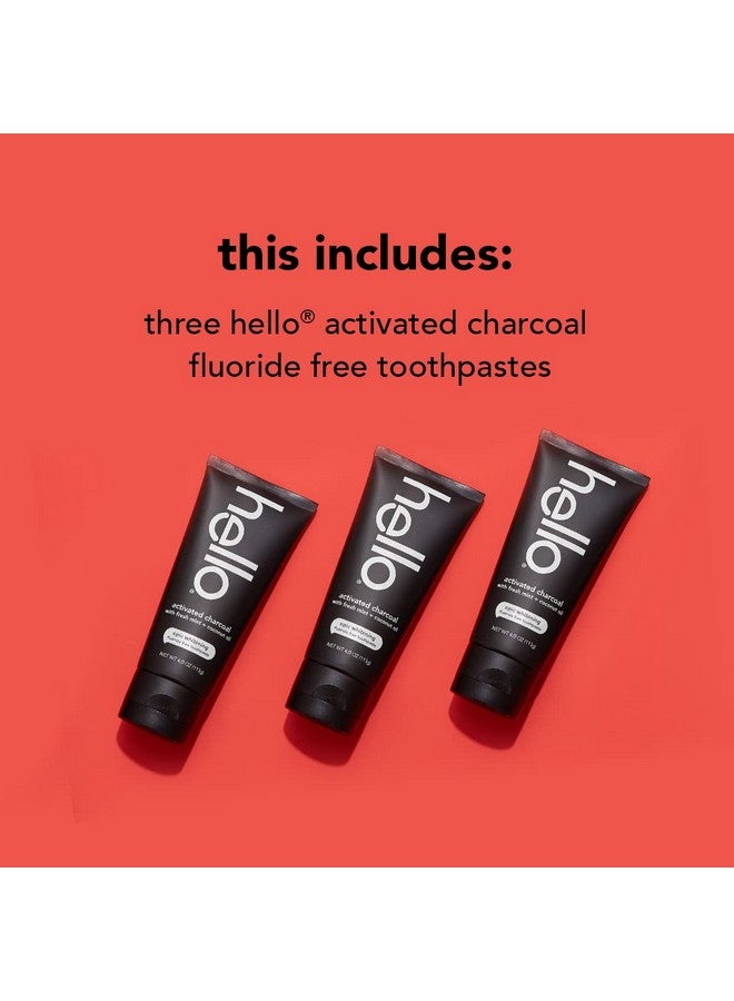 Ello Activated Charcoal Toothpaste Fluoride Free Toothpaste With Activated Charcoal Teeth Whitening Toothpaste With Fresh Mint And Coconut Oil No Sls Vegan Gluten Free 3 Pack 4 Oz Tubes