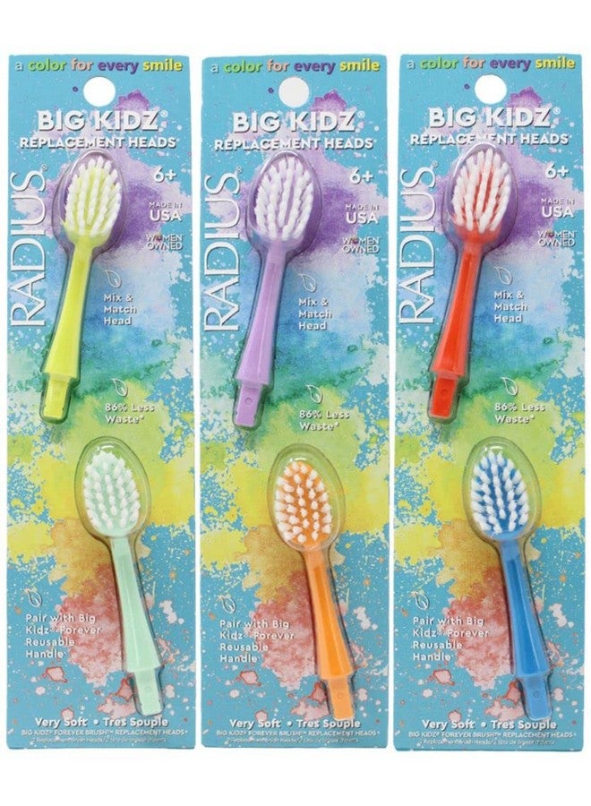 Adius Big Kidz Forever Brush Replacement Heads For Children 6 Years And Up Bpa Free Ada Accepted For Growing Teeth And Gums 2 Heads Extra Soft