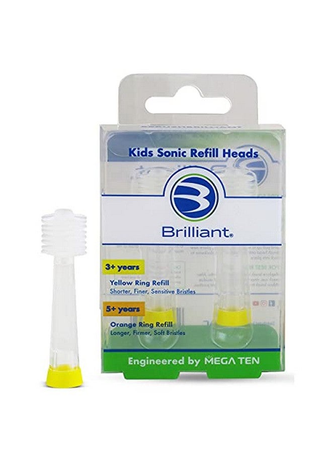 Rilliant Kids Sonic Toothbrush Characters Refill Toothbrush Heads Microfiber Micro Bristles Gives Allaround Clean 2 Count Yellow