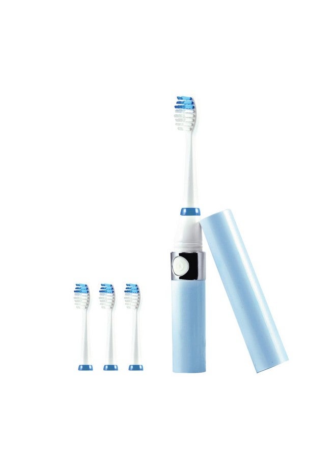 Ursonic Portable Sonic Toothbrush Battery Operated Battery Included 3 Brush Heads Included 22 000 Strokes Per Minute Brush On The Go (Blue)
