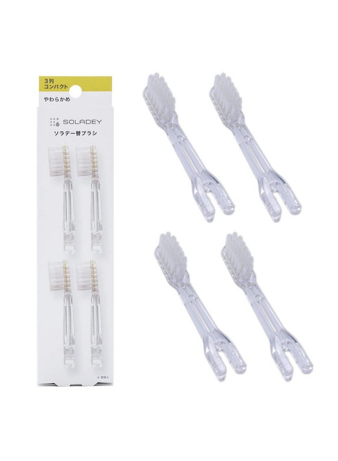 Oladey Ionic Toothbrush Replacement Brush Heads Refill 4 Count 3 Row Soft Bristle