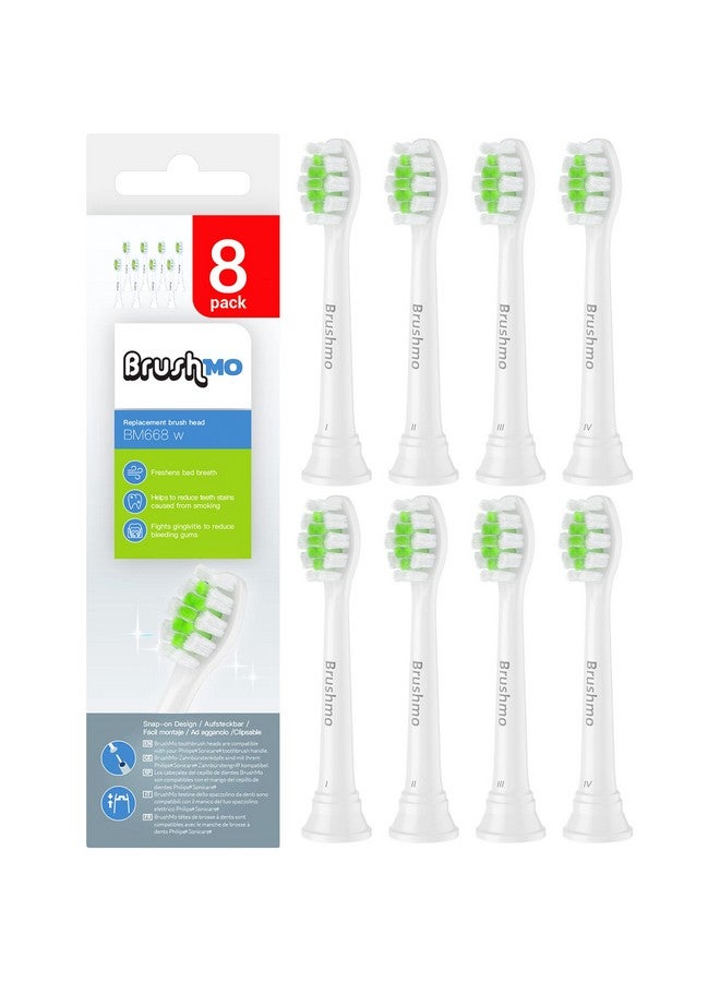 Rushmo Replacement Toothbrush Heads Compatible With Sonicare Diamondclean Hx6063 White 8 Pk