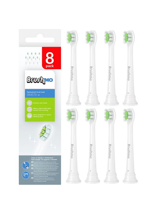 Rushmo Compact Replacement Toothbrush Heads Compatible With Sonicare Hx6072 White 8 Pack