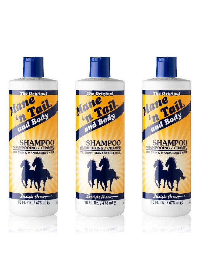 Ane 'N Tail Original Formula For Thicker Fuller Stronger Hair 16 Oz (3 Pack Shampoo)