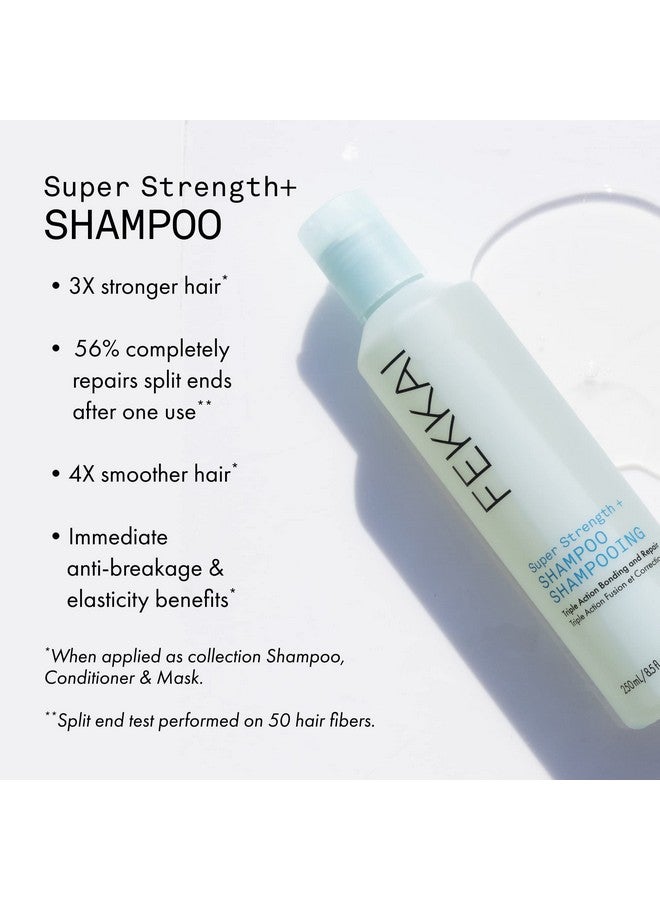 Ekkai Super Strength+ Shampoo 8.5 Oz Bonds Repairs & Protects For 3X Stronger & 4X Smoother Hair Salon Grade Ewg Compliant Vegan & Cruelty Free