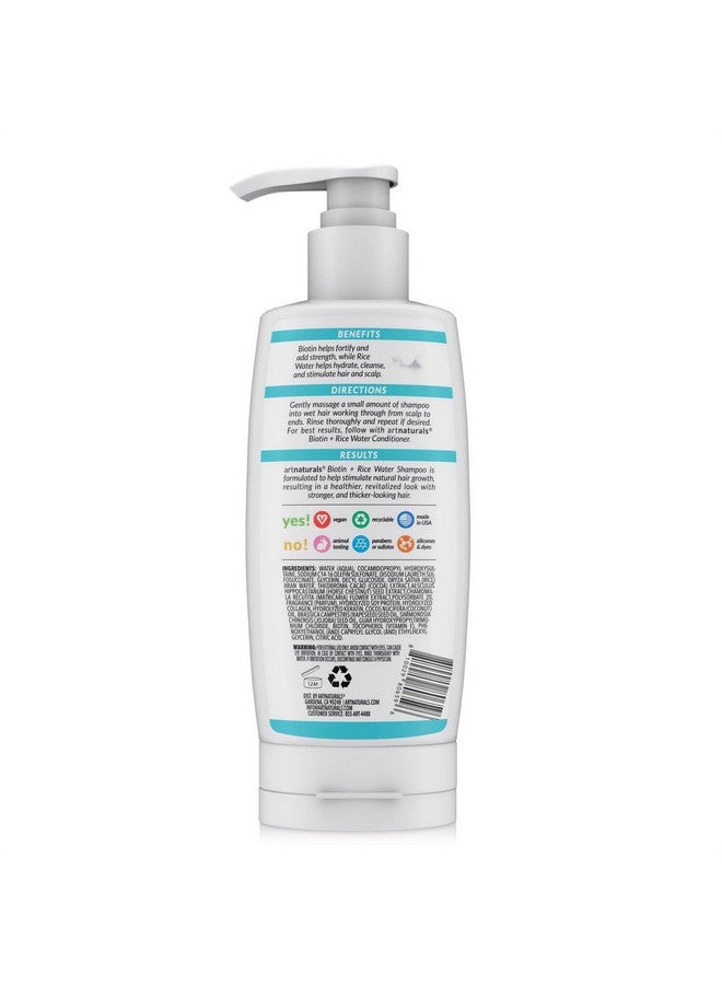 Rtnaturals Rice Water + Biotin Shampoo (16 Fl Oz / 473Ml) Sulfate Free Dual Bottle Made With Banana Quinoa And Coconut To Promote Strength Shine And Growth