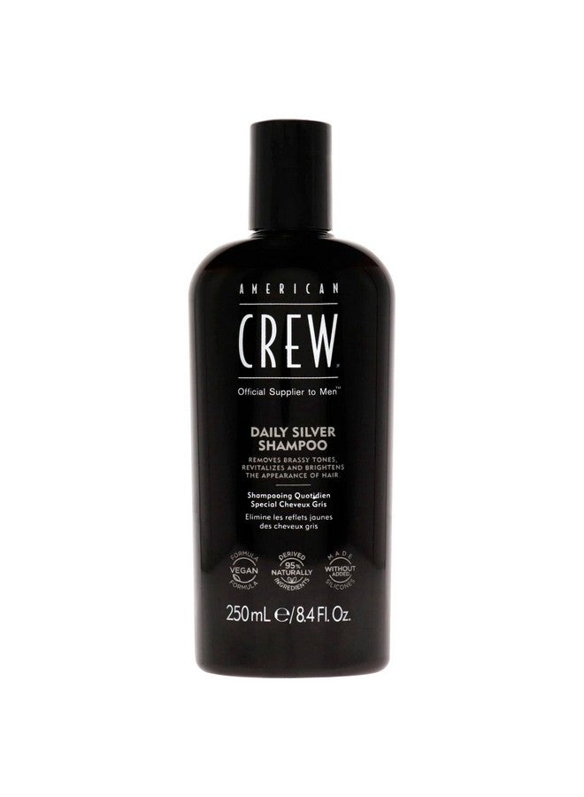 Merican Crew Men'S Shampoo Daily Silver Shampoo Naturally Derived Vegan Formula 8.4 Fl Oz