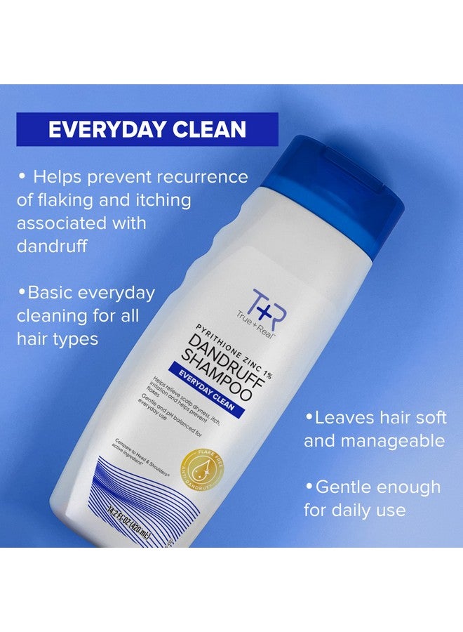 Rue+Real Classic Everyday Clean Antidandruff Shampoo Pyrithione Zinc 1% Daily Use Scalp Care For All Hair Types 14.2 Fl Oz 1 Pk