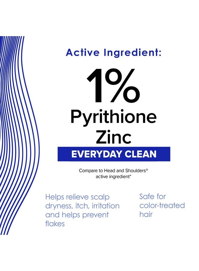 Rue+Real Classic Everyday Clean Antidandruff Shampoo Pyrithione Zinc 1% Daily Use Scalp Care For All Hair Types 14.2 Fl Oz 1 Pk