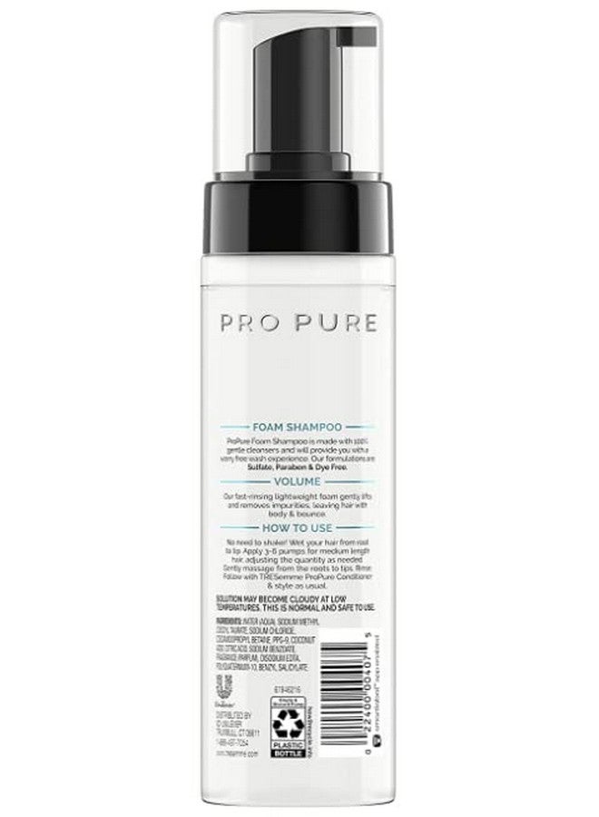 Tresemme Pro Pure Volume Foam Shampoo Paraben Free Dyes Free 6.76 Oz (200 Ml) 1 Count