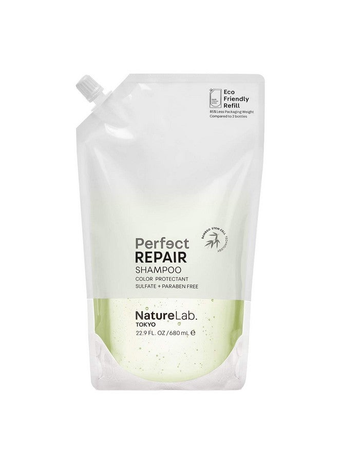 Naturelab Tokyo Perfect Repair Shampoo: Ecofriendly Refill Pouch: Reparative Shampoo To Replenish And Restore Damaged Color Treated Hair And Strengthen New Hair I 22.9 Fl Oz / 680Ml