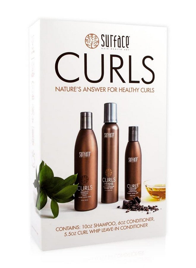 Urface Hair Curls Trio Box Set Shampoo Conditioner And Leavein Conditioner For Healthy And Defined Curly And Wavy Hair Vegan And Paraben Free