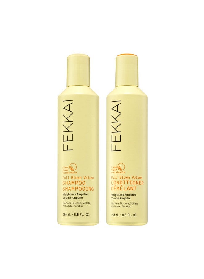 Ekkai Full Blown Volume Shampoo + Conditioner 8.5 Oz Bottle Of Each Lifts Detangles & Hydrates Salon Grade Ewg Compliant Vegan & Cruelty Free