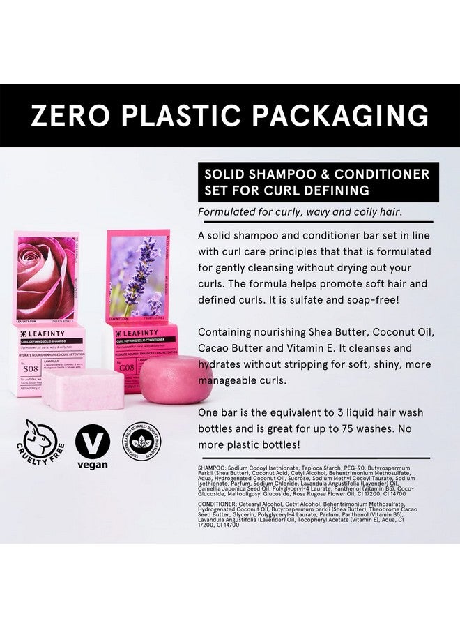 Eafinty Solid Shampoo Bar & Conditioner Bar Set For Curly Wavy Coily And Kinky Hair Sulfate Free Natural Ecofriendly Sustainable Zero Waste Gift Set 3.52Oz (Pack Of 1 Up To 75 Uses)