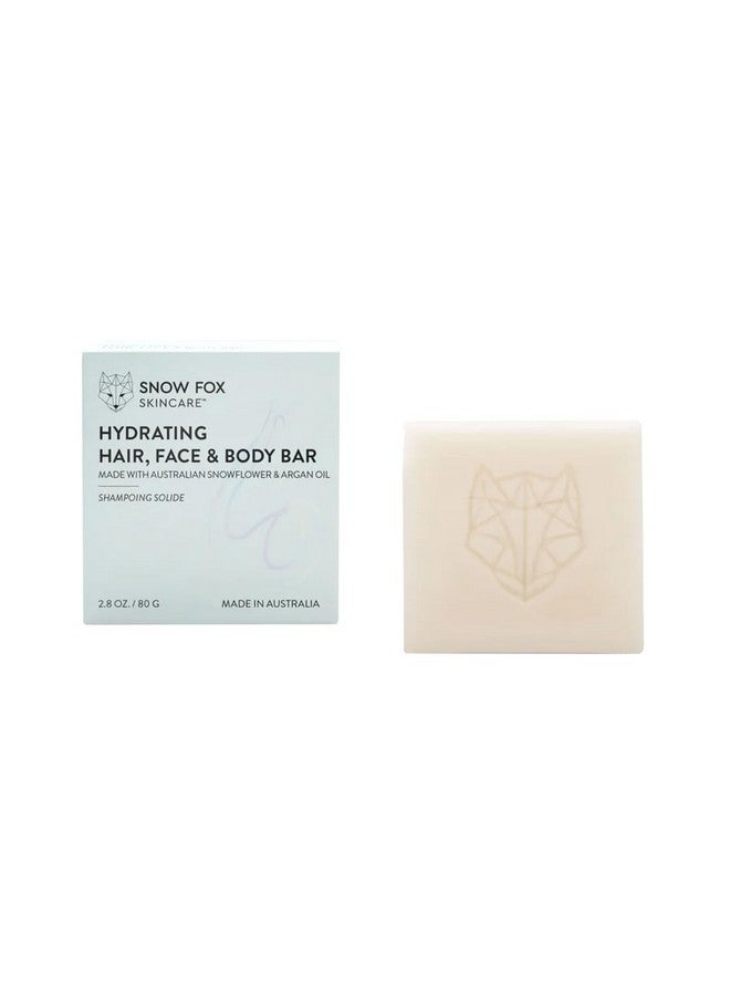 Snow Fox Skincare Hydrating Shampoo & Conditioner Bar Moroccan Argan Oil Shea Butter And Australian Snowflower For Restoring Hydration. For Dry Damaged Permed Or Color Treated Hair