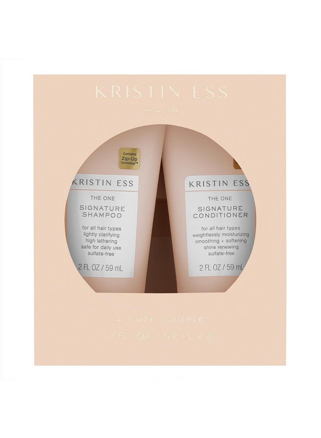 Ristin Ess Signature Travel Size Salon Shampoo And Conditioner Set For Moisture Softness + Shine Anti Frizz + Lightly Clarifying Sulfate Free Vegan + Safe For Color Treated Hair 2 Fl. Oz.