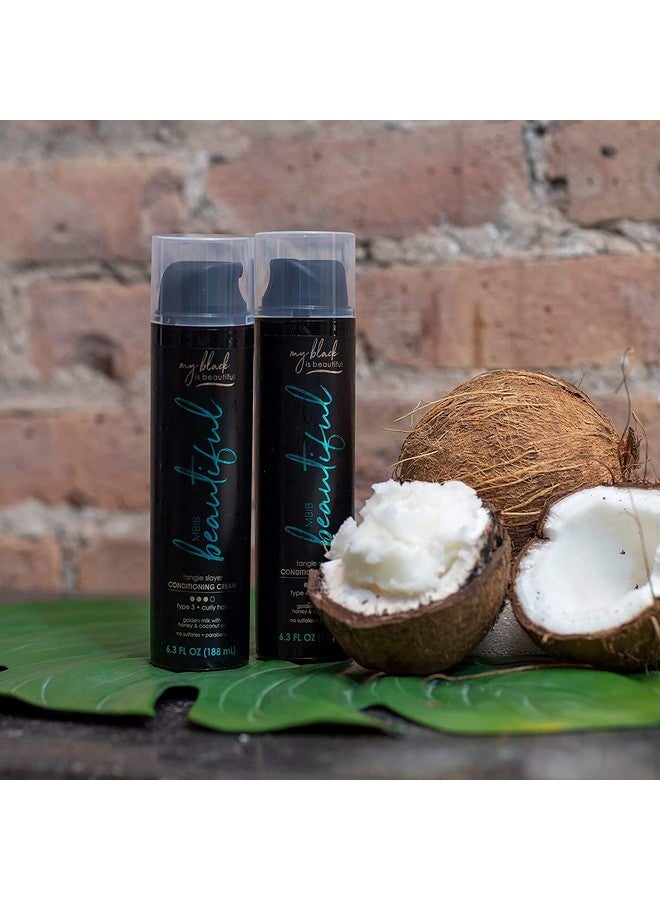 Y Black Is Beautiful Nourishing Leavein Conditioning Cream For Curly And Coily Hair With Coconut Oil Honey And Tumeric 6.3 Fl Oz