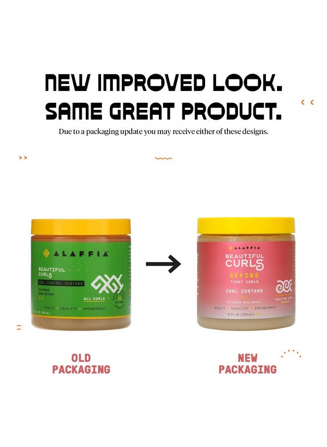 Laffia Hair Care Moisturizer Beautiful Curls Curl Custard For Tight Curls Thick & Curly Hair Products Nourishing Shea Butter To Hydrate & Define Curly Hair 8 Oz