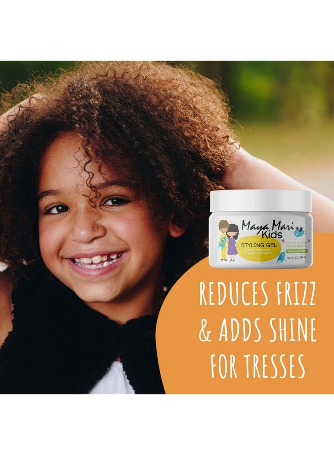 Aya Mari Kids Hair Styling Gel With Coconut Fruit Extract Lightweight Styling Gel For Textured And Curly Hair 12 Oz