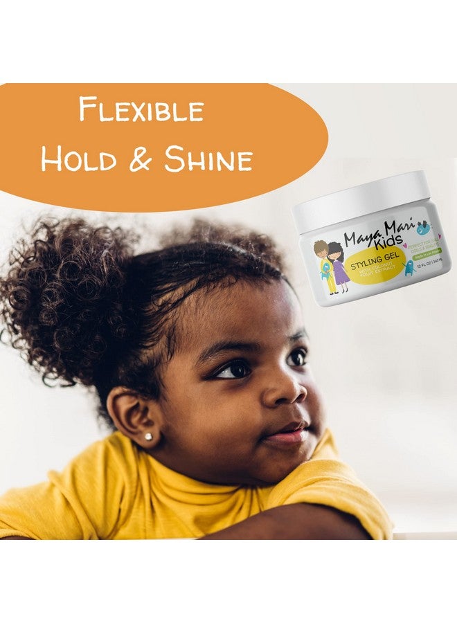 Aya Mari Kids Hair Styling Gel With Coconut Fruit Extract Lightweight Styling Gel For Textured And Curly Hair 12 Oz